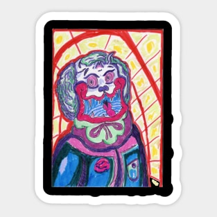 Gothic Bulldog Clown Sticker